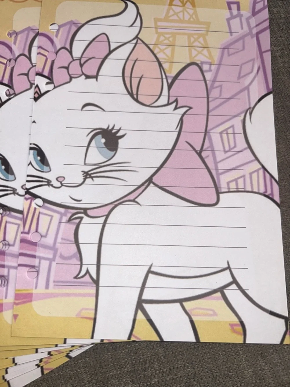 Cute Marie Cat A5 Binder - Pink & Pastel